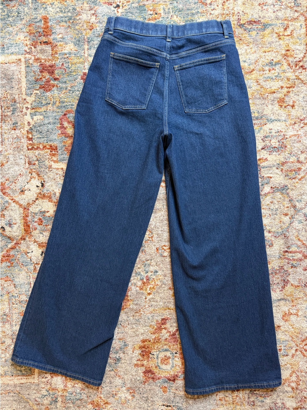 SPANX High-Rise Wide Leg Jeans in Deep Blue - Picture 4 of 7